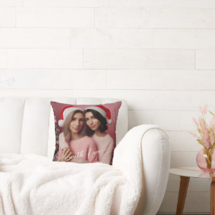 Merry & Bright Lesbische Retro Roze   Aangepaste f Kussen