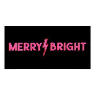 Merry & Bright Lightning Bolt Roze Kerstmis Perfect Poster