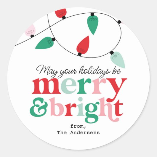 Merry Bright Lights Sticker (Voorkant)