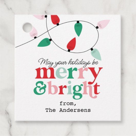 Merry Bright Lights Sticker Bedankjes Labels (Voorkant)