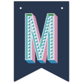 Merry + Bright Marquee Bunting Banner - Blauw (Derde vlag)