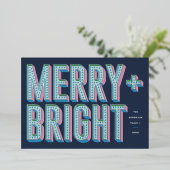 Merry + Bright Marquee Foil Carte de vacances - Bl (Debout devant)