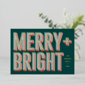 Merry + Bright Marquee Foil Carte de vacances - Ve (Debout devant)