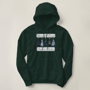 Merry & Bright met Funny Trees Vakantie Gepersonal Hoodie