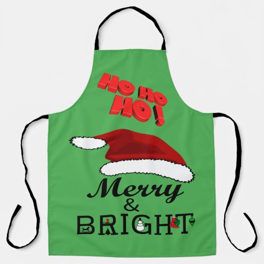Merry & Bright met Kerstmis met Kerstmis met Kerst Schort (Voorkant)