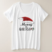 Merry & Bright met Kerstmis met kerstmis, ZSSPG Grote Maat T-shirt (Design voorkant)