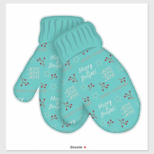 Merry & Bright Mittens | Kerstmis | Vakantiedagen  Sticker (Vel)