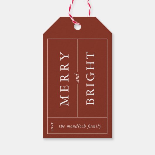 Merry & Bright Modern Gift Label Cadeaulabel (Voorkant)
