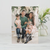 Merry Bright Modern Schattigee kerstfoto Feestdagenkaart (Staand voorkant)