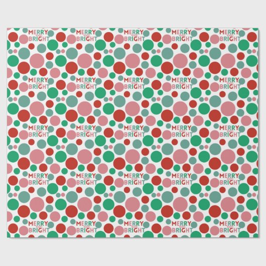 Merry & Bright Modern Simple Polka Dot Pattern Cadeaupapier (Vlak)