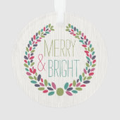 Merry & Bright Modern Woodland Holiday Ornament (achterkant)