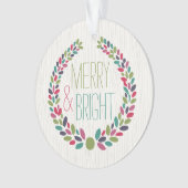 Merry & Bright Modern Woodland Holiday Ornament (voorkant)