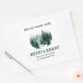 Merry & Bright Moderne Dennengebieden Kaarslabel Vierkante Sticker (Envelop)