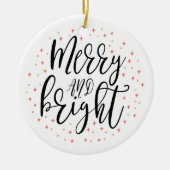 Merry & Bright | Moderne kerstfoto-Ornament Keramisch Ornament (Voorkant)