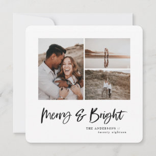 Merry & Bright multi foto kerstkaart
