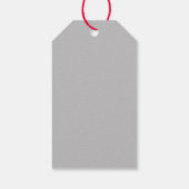 Merry & bright naar grijs wit kerstfeest cadeaulabel (Achterkant)
