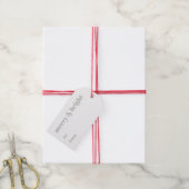 Merry & bright naar grijs wit kerstfeest cadeaulabel (Met Touw)