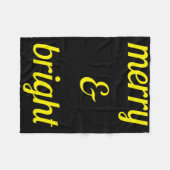 Merry Bright Navy Blue Yellow Gift T Shirt Fleece Deken (Voorkant (Horizontaal))