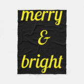 Merry Bright Navy Blue Yellow Gift T Shirt Fleece Deken (Voorkant)