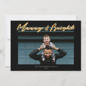 Merry & Bright Neon Lettering Photo Holiday (Voorkant)