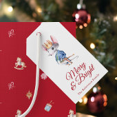 Merry & Bright Nutcracker Mouse Christmas Cadeaulabel