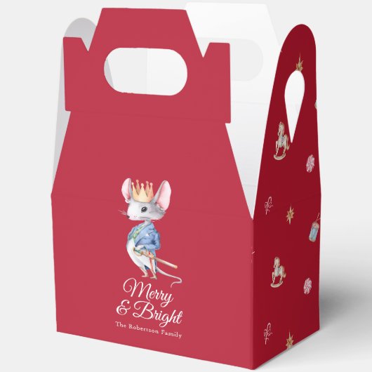 Merry & Bright Nutcracker Mouse Favor Box Bedankdoosjes (Open)
