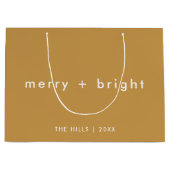 Merry + Bright | Ocher Mustard Gold Kerstmis Groot Cadeauzakje (Voorkant)