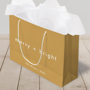 Merry + Bright   Ocher Mustard Gold Kerstmis Groot Cadeauzakje