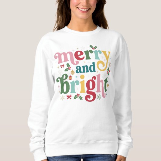 Merry & Bright Pastel Christmas Women’s  Trui (Voorkant)