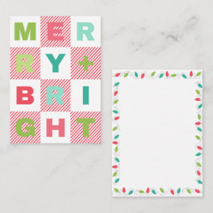 Merry + Bright Pastel Holiday Gift Label Notitiekaartje