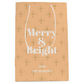 Merry & Bright Peach Cream Medium Cadeauzakje (Voorkant)