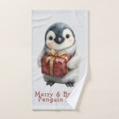 Merry & Bright Penguin Christmas (Serviette à main)