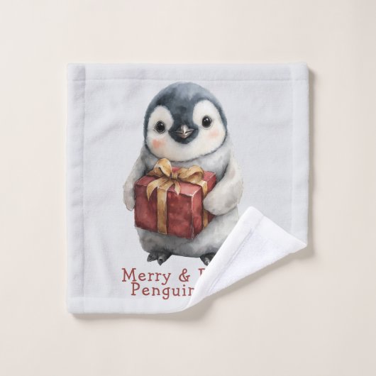Merry & Bright Penguin Christmas (Gant de toilette)
