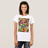 Merry & Bright Pop Art - T-shirt de Noël gras (Devant entier)