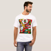 Merry & Bright Pop Art - T-shirt de Noël gras (Devant entier)