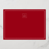 Merry & Bright Red Custom Logo Holiday Kaart (Achterkant)