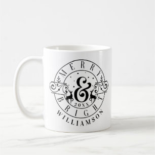 Merry & Bright Reindeer Familie Vakantie Crest Koffiemok