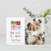 Merry & Bright Retro Familie Vakantie Kaart (Staand voorkant)