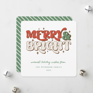 Merry & Bright Retro Feestdagenkaart