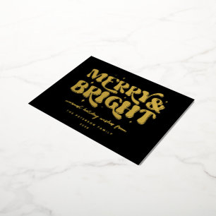 Merry & Bright Retro Folie Feestdagen Briefkaart