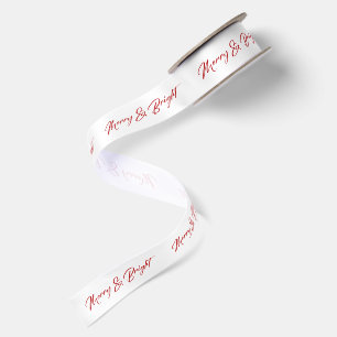 Merry & Bright Rode Retro Typografie Lint