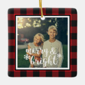 Merry & Bright Rustic Buffalo Plays Photo Ornament (Voorkant)