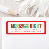 Merry & Bright Salutations Étiquette de adresse de (En situation)