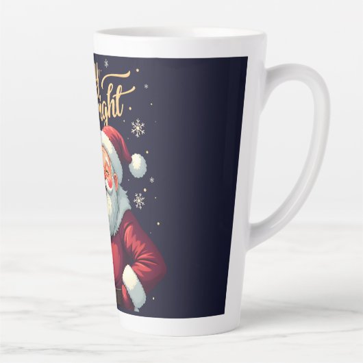 Merry Bright Santa Holding Lantern Illustration Latte Mok (Rechts)