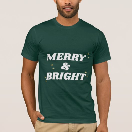 Merry & Bright Scandinavian Style Christmas Shirt (Voorkant)