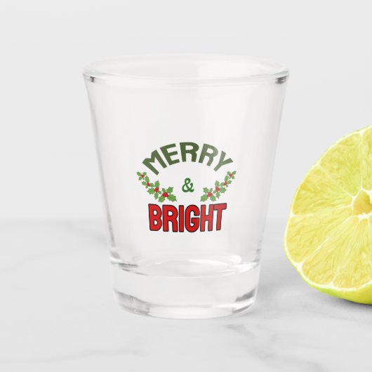 Merry & Bright Shot Glas (Voorkant)