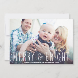 MERRY & BRIGHT SNOWFALL   CARTE PHOTO VACANCES