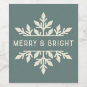 Merry & Bright Snowflake Wine Étiquette | Épinette (Étiquettes simples)