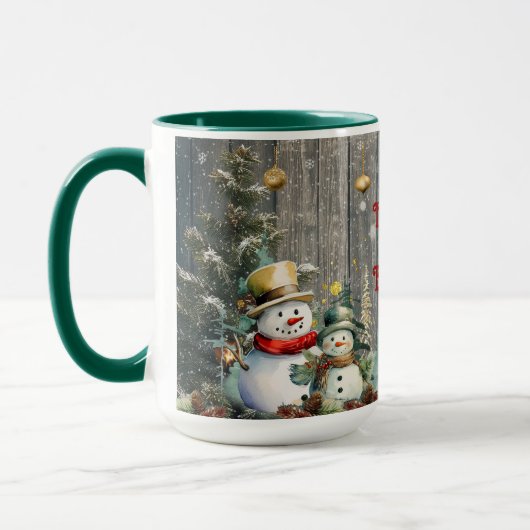 Merry & Bright Snowman Mok (Links)