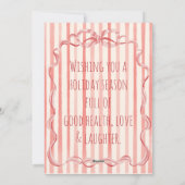  Merry Bright Stripes Kerst Bow Krans Feestdagenkaart (Achterkant)